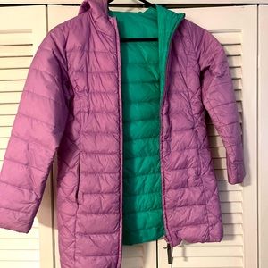 Girls Garnet Hill reversible coat